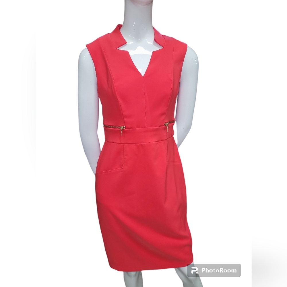 Worthington Coral Gold Zipper Dress